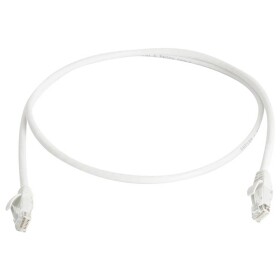 Telegärtner 100008902 RJ45 síťové kabely, propojovací kabely CAT 6 7.5 m bílá samozhášecí, S průchodkou chránící proti zlomení 1 ks