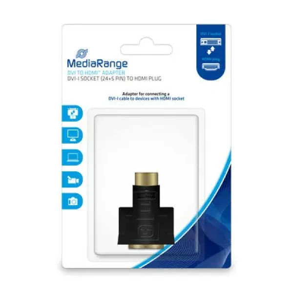 MediaRange MRCS171 adaptér DVI-I (24+5) na HDMI / 1x DVI-I (F) / 1x HDMI (M) / 1080p (MRCS171)