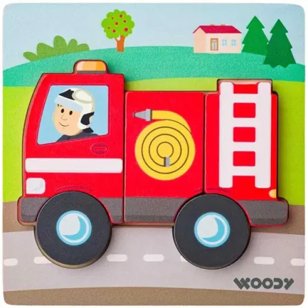 Woody Puzzle Baby - hasič