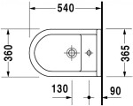 DURAVIT - Starck 3 Závěsný bidet s přepadem, s WonderGliss, bílá 22301500001