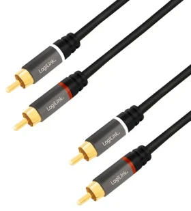 LogiLink 2x RCA (M) - 2x RCA (M) černá / Audio kabel / 3 m (CA1206)
