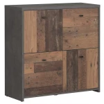 Komoda BEST CHEST old wood vin/beton 4D SQNK221-C764