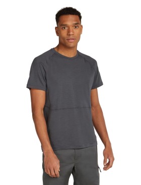 Pánské merino tričko s krátkým rukávem ICEBREAKER Mens 200 Waffle Elevation SS Tee, Obsidian velikost: S
