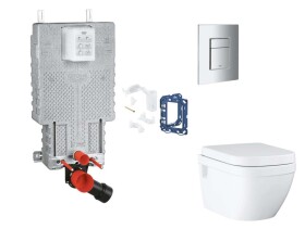 GROHE - Uniset Set předstěnové instalace, klozetu, sedátka SoftClose, tlačítka Skate Cosmopolitan a sady pro vhazování tablet, chrom SANI15BB2117
