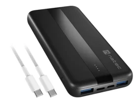 Natec Trevi Slim Q V2 10000 mAh černá / Powerbanka / 2x USB-A 18W / USB-C 20W / PD / QC (NPB-2294)