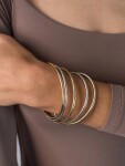 ELENYS Bangle Duo – pozlacený sada 18K žluté zlato & ocel Délka náramku: Průměr 6 cm / obvod cca 18,8 cm