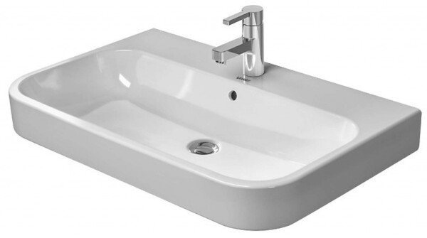 DURAVIT - Happy D.2 Umyvadlo 80x51 cm, s přepadem, s otvorem pro baterii, bílá 2318800000