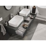 MEXEN/S - Rivel koupelnová skříňka pod umyvadlo 160 cm s deskou, 1 šuplík, reliéf , grafit mat 91A20-16023-1-BFC66