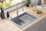 Quadron - Granitový dřez KURT 110 WORKSTATION Grey Metallic ZLE-09004