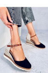 Dámské espadrilky na klínu HH-20 181989 Černo-béžová - Woman Key černá-béžová 36