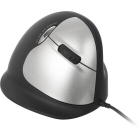R-GO Tools RGOHELA ergonomická myš USB Velikost XS-XXL: L optická černá, stříbrná 4 tlačítko 3500 dpi ergonomická