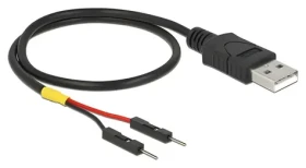 DeLock USB-A - 2x kolíková lišta 30 cm černá / Napájecí kabel / AWG 22 / Konektory samec (85402)