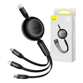 Baseus CAMJ010201 Rychlonabíjecí kabel 3v1 USB-C - microUSB USB-C Lightning (100W) 1.1m černá (CAMJ010201)