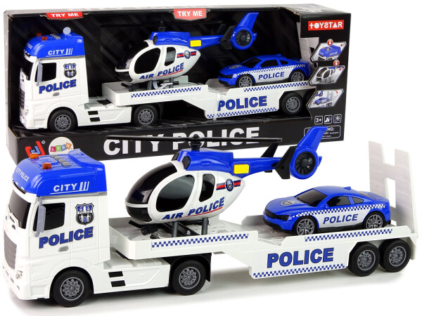 Mamido Policejní sada přívěs auto vrtulník