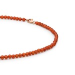 Stříbrný náhrdelník Veronique - karneol, stříbro 925/1000, Oranžová 39 cm