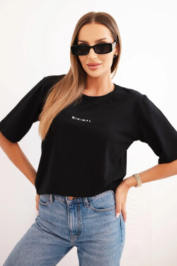 Dámská bavlněná blůza s potiskem Minimal černá UNI
