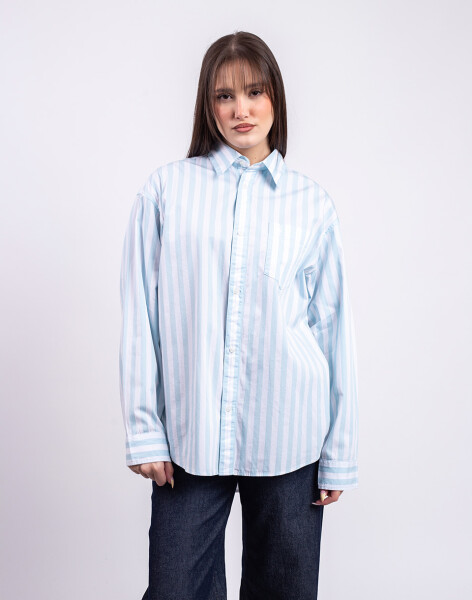 Carhartt WIP W' L/S Royce Shirt Royce Stripe, Icaria/White S