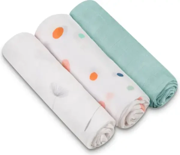 LIONELO Bambusové pleny 3ks Dot / Bambusová plena / 70x70 cm / 100% bambus / 3 ks (LO-BAMBOO SET DOT)