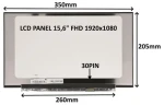 15,6" SIL LCD panel FHD IPS matný / Náhradní díl / 30 PIN / bez úchytů / LED (77030215)