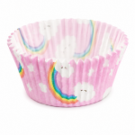Cake star papírové košíčky na muffiny a cupcakes barevné 50x30 mm 100ks-vzor 9