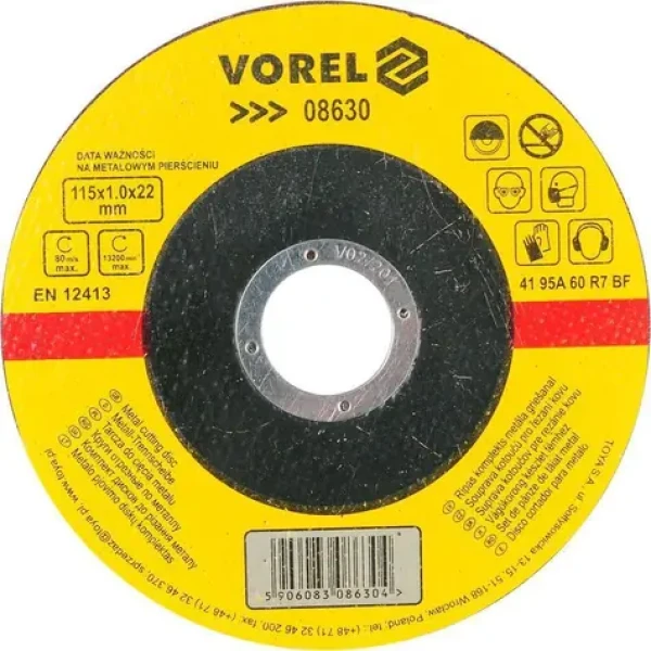 Vorel Řezný kotouč na kov 115 mm / Řezný kotouč / Průměr 115 x 22 mm / Tloušťka 1,0 mm