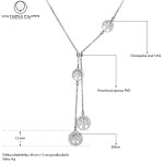 Ocelový náhrdelník se zirkony Francisca - strom života, Stříbrná 40 cm + 5 cm (prodloužení)