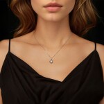 Stříbrný náhrdelník Victoria 0,5 ct MOISSANITE + CERTIFIKÁT, Stříbrná 45 cm