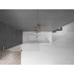 MEXEN/S - Velar L dvoukřídlá posuvná vanová zástěna 100 x 150, dekor, zlatá 896-100-003-31-50