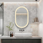 Zrcadlová skříňka s osvětlením SAT 50x80 cm kov SATZGALED5080BI SATZGALED5080BI