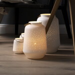 Räder Porcelánová lucerna Holes 14 cm, bílá barva, porcelán