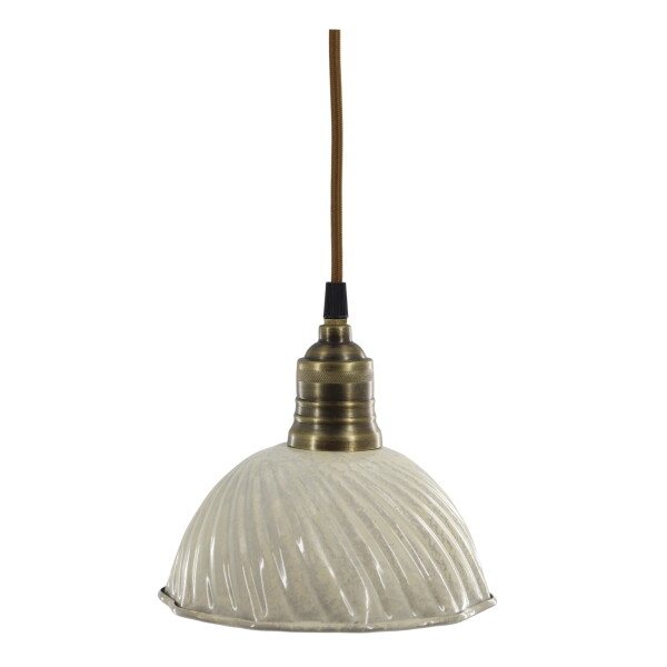 Chic Antique Stropní lampa Lunel Twisted Cream, krémová barva, kov