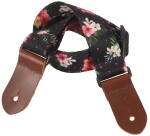 Perri's Leathers 7672 Ukulele Strap Black Flowers