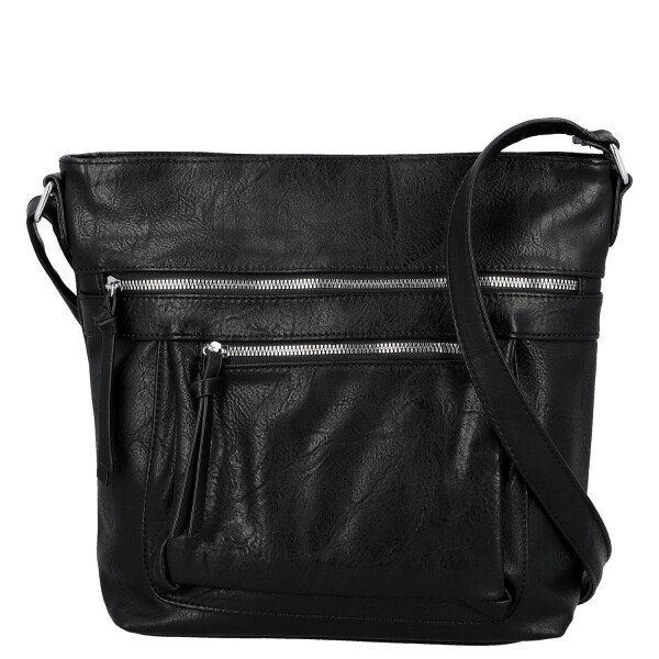 Trendy dámská koženková crossbody kabelka Zeta, černá new