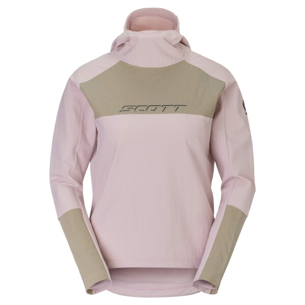 SCOTT Hoodie W's Vertic Pro Warm, Wax Pink/Portobello Beige (vzorek) velikost: M