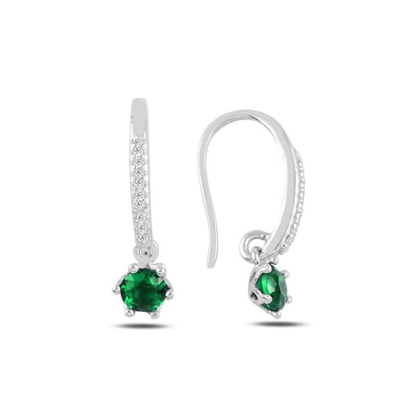 LUNICA Stříbrné visací náušnice EMERALD 0486