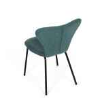 Židle jídelní, modrá látka, nohy černý kov