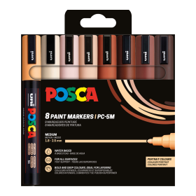 Posca sada popisovačů PC-5M, PORTRAIT COLOURS, 1,8 - 2,5 mm, mix pleťových tónů (8 ks)