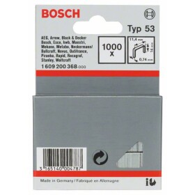 Bosch Accessories 1609200368 svorky z jemného drátu Typ 53 1000 ks Rozměry (d x š) 14 mm x 11.4 mm - Bosch 1609200368 1000 ks