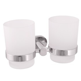 RAV Slezák - YUKON - Koupelnový doplněk Dvojitý držák kartáčků skleněný, Chrom YUA0202 YUA0202