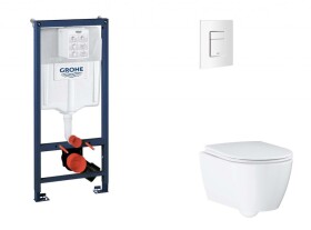 GROHE - Rapid SL Set předstěnové instalace, klozetu, sedátka SoftClose a tlačítka Skate Cosmopolitan, alpská bílá SANI11BB3129