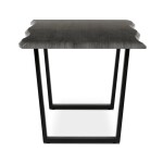 Stůl jídelní, 160x90x75 cm, MDF deska, dekor šedý dub, kovová nohy ve tvaru U, černý matný lak