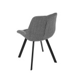 Židle jídelní, šedá látka, nohy černý kov