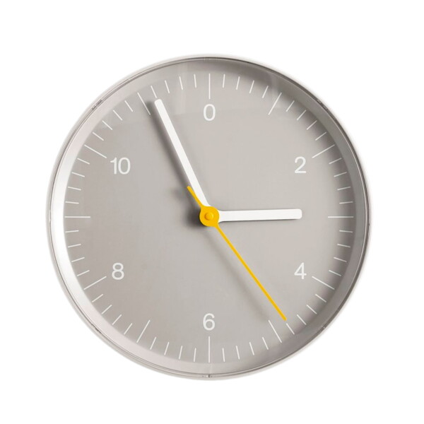 HAY Nástěnné hodiny Grey Recycled, šedá barva, kov