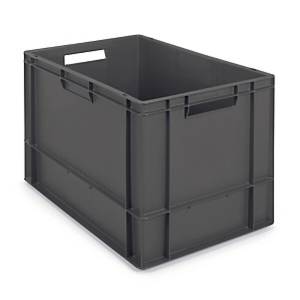 Euro přepravka ekonomická, 600x400x400 mm, 100% recyklovaná, šedá