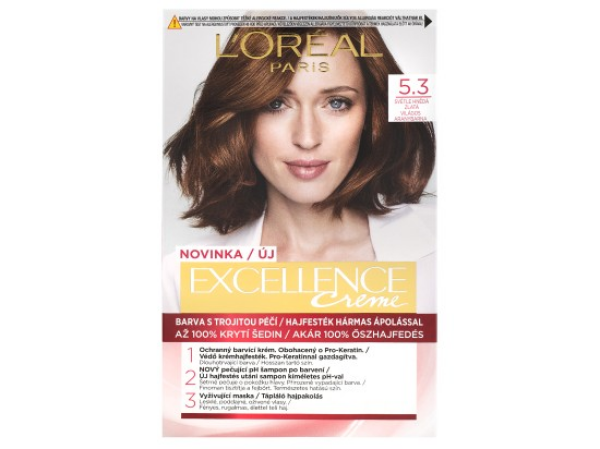 L'Oréal Paris Excellence Créme permanentní barva na vlasy 5.3 světle hnědá zlatá
