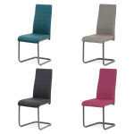 Židle jídelní, modrá látka, kov antracit