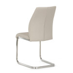 Židle jídelní, krémová ekokůže, pohupová podnož broušený nerez