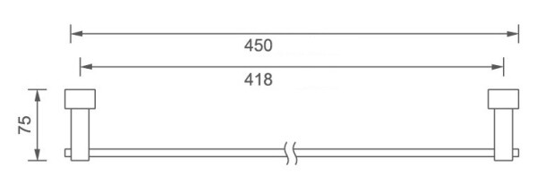 NOVASERVIS - Držák ručníků 450 mm Titania Anet chrom 66327,0