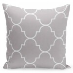 DumDekorace Moderní měkký šedý přehoz s bílým vzorem 45x45 cm