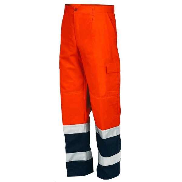 Reflexní kalhoty 8430N do pasu oranžová-navy